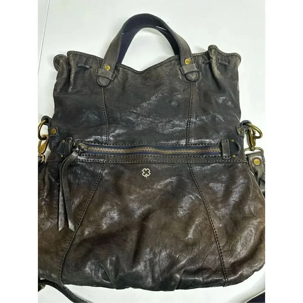 Lucky Brand Black Italian Lamb Leather Shoulder Crossbody Bag